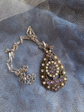 Iridescent Vintage Teardrop Pendant Necklace