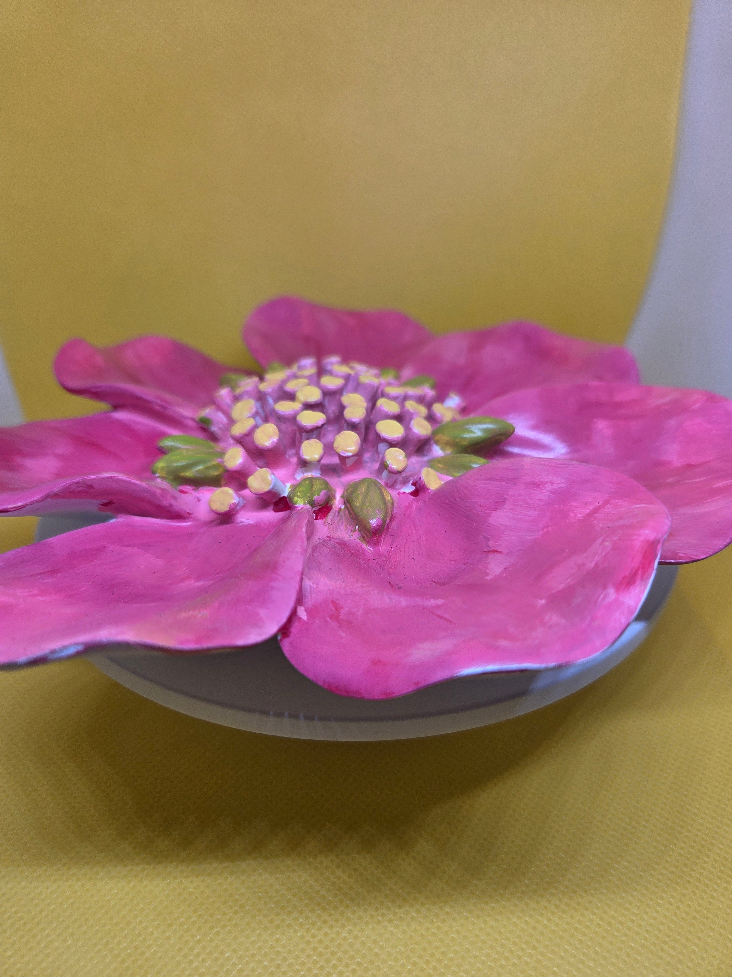 Spring Bloom Pink Flower Wall Hanger