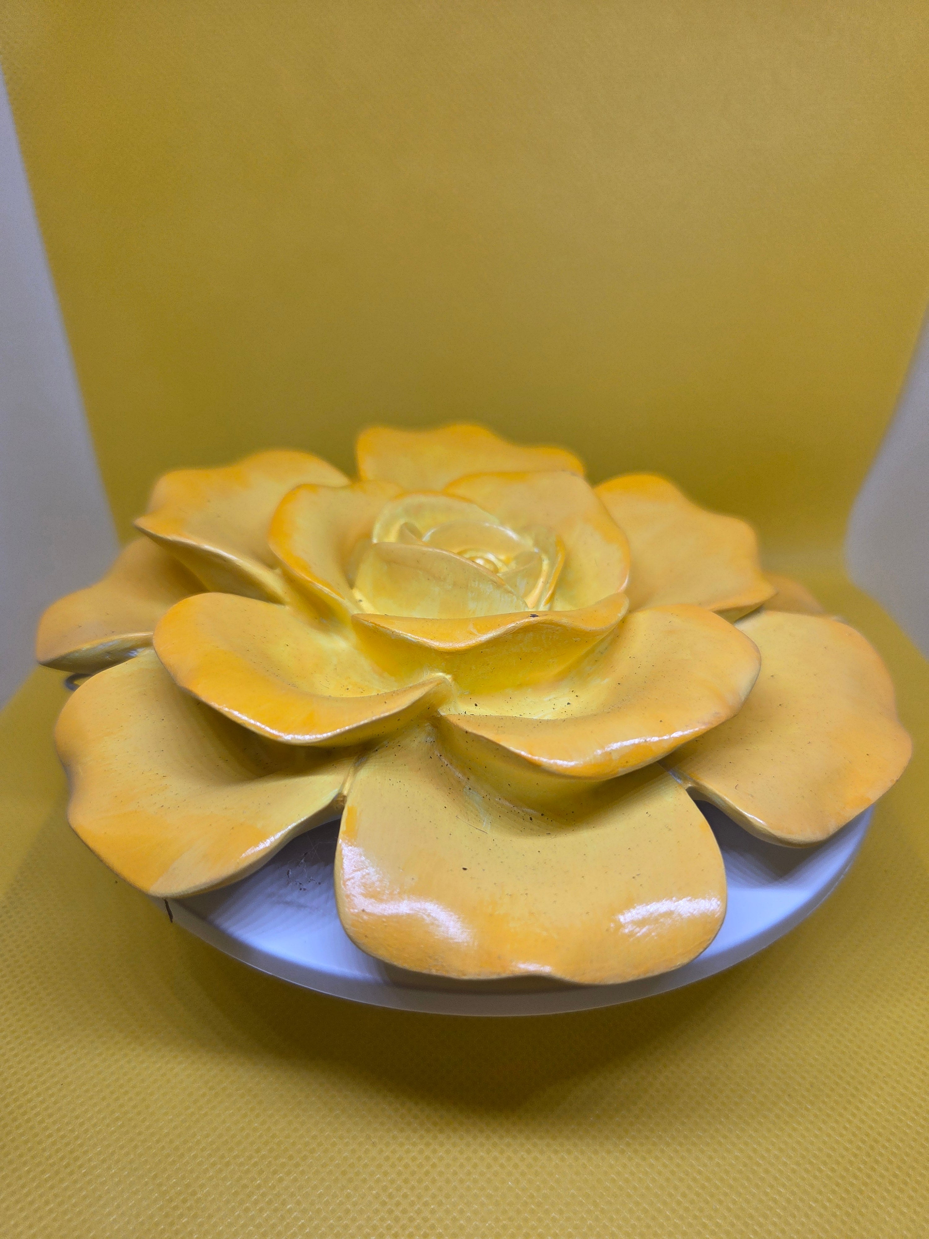Yellow-to-Pink Gradient Flower Wall Hanger