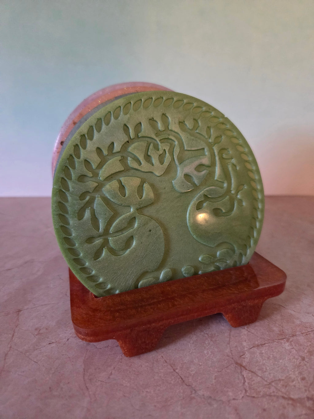 Resin Tree of Life Coasters (Set of 4 with base)