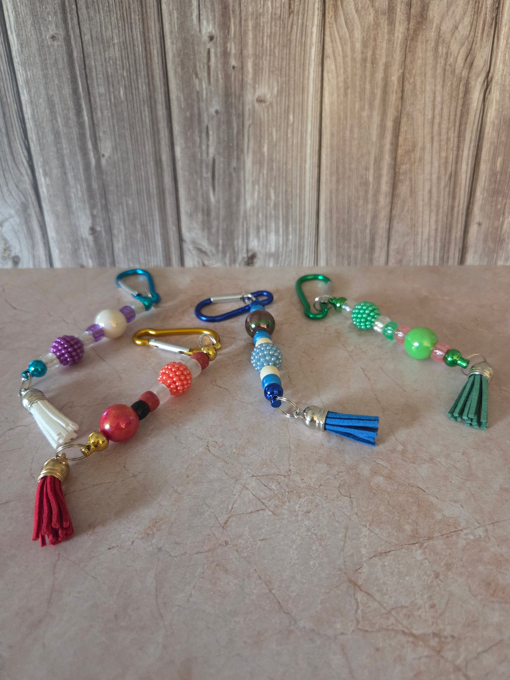 Beaded Keychain or Bag Clip