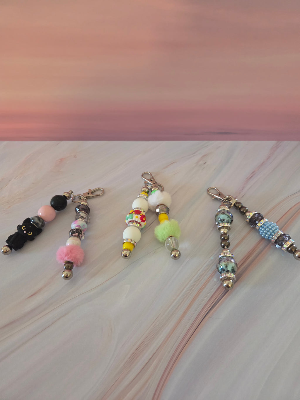 Beaded Keychain or Bag Clip