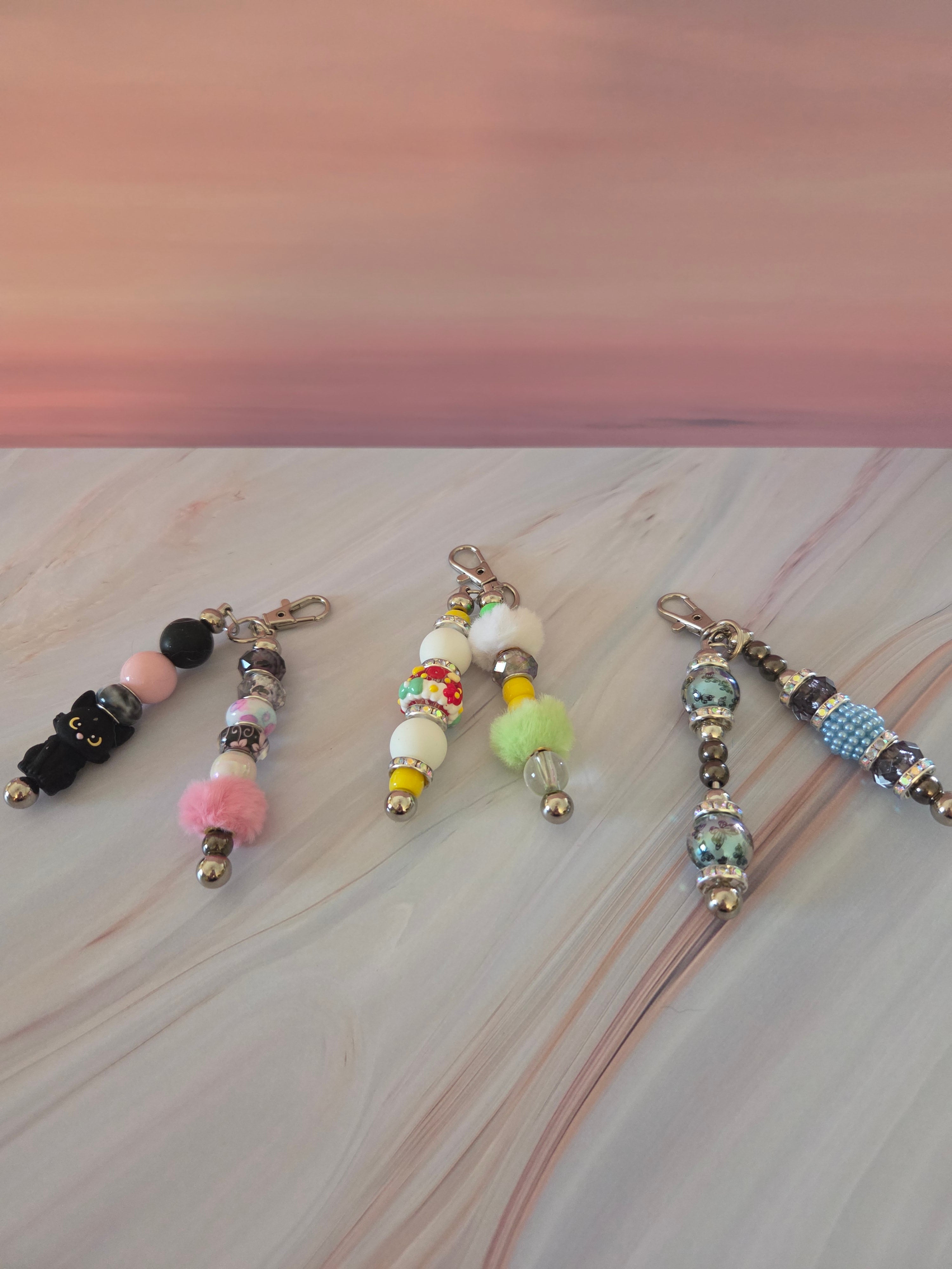 Beaded Keychain or Bag Clip