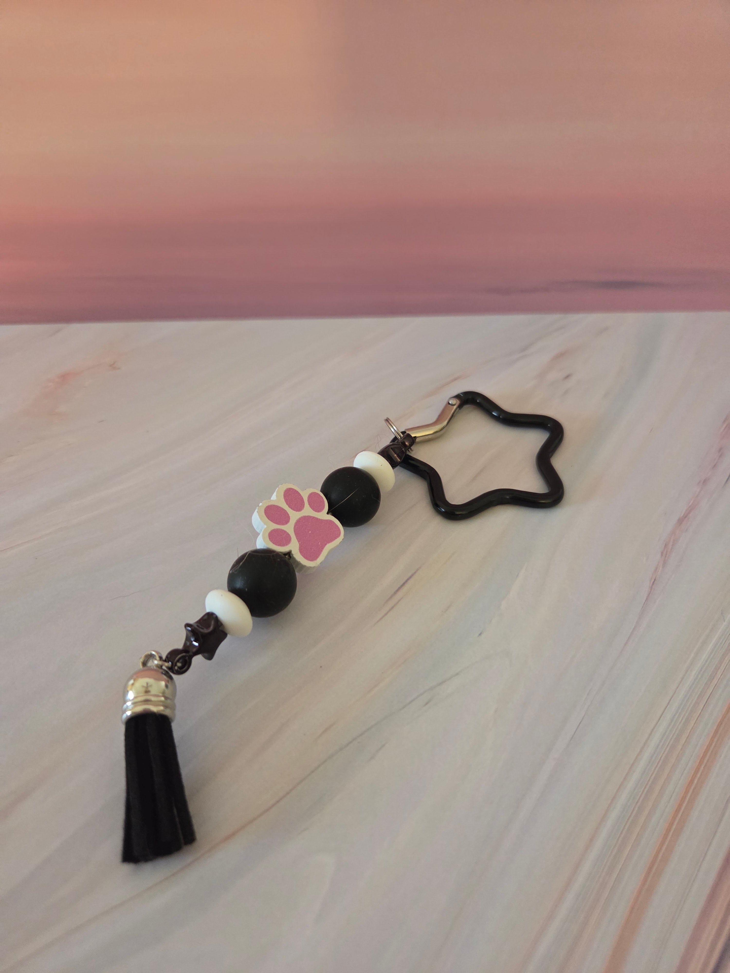 Beaded Keychain or Bag Clip
