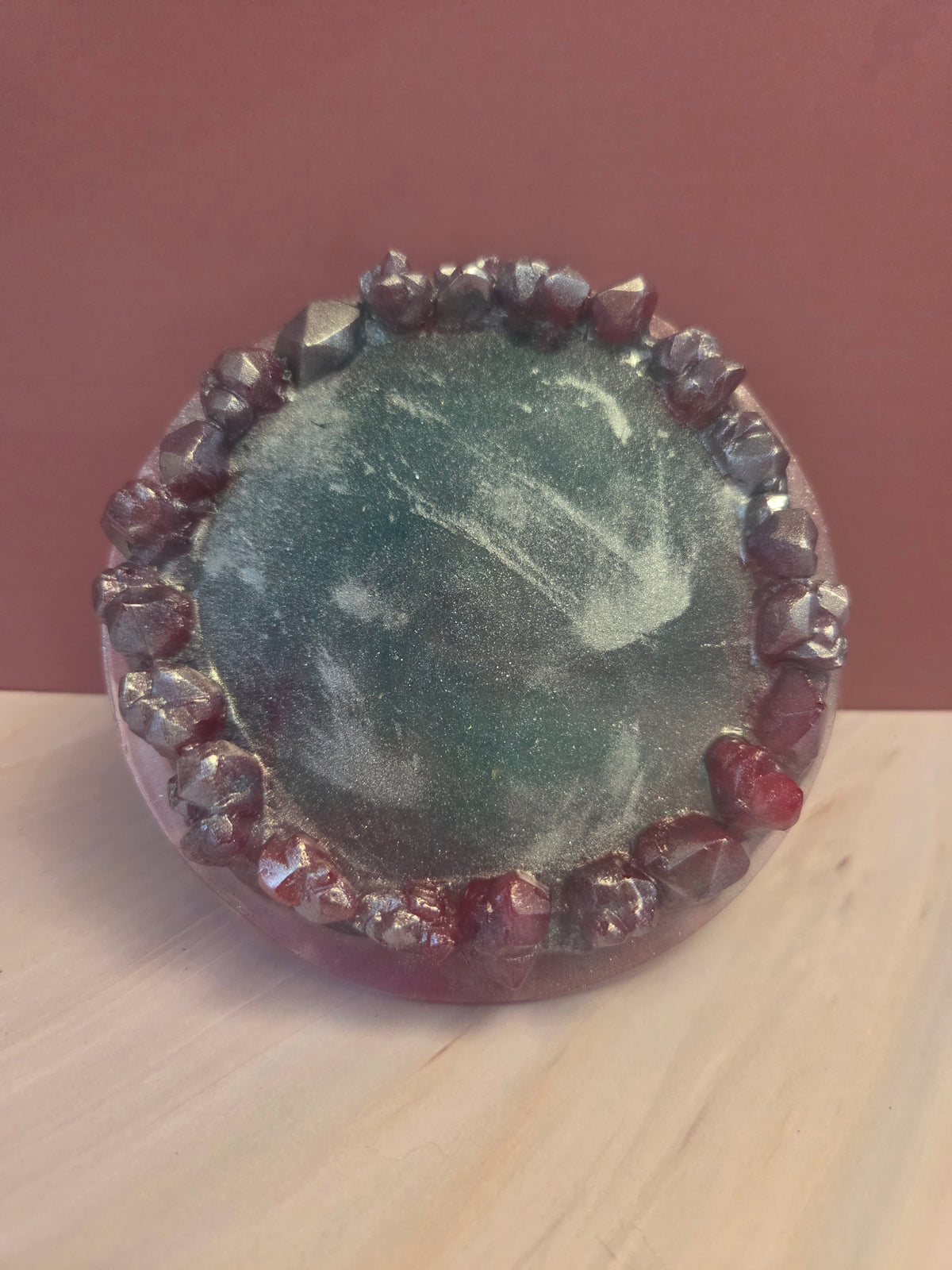 Small Resin Tray with Crystal Edges