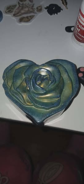 Rose-Topped Resin Trinket Box