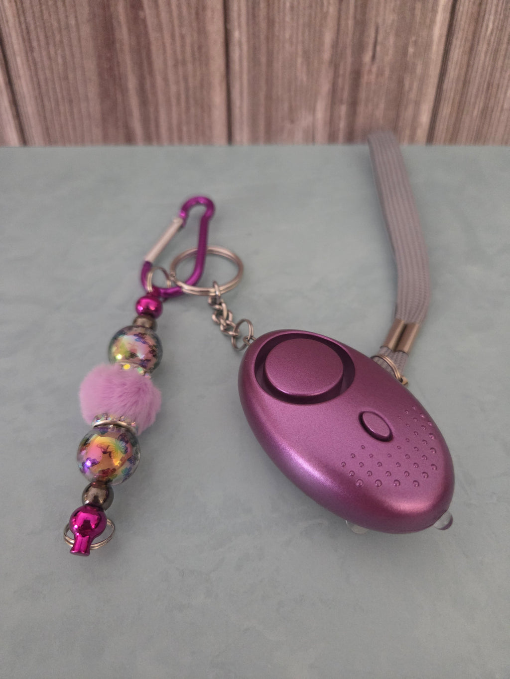 Beaded Keychain and Bag Pulls with Personal Protection Alarm
